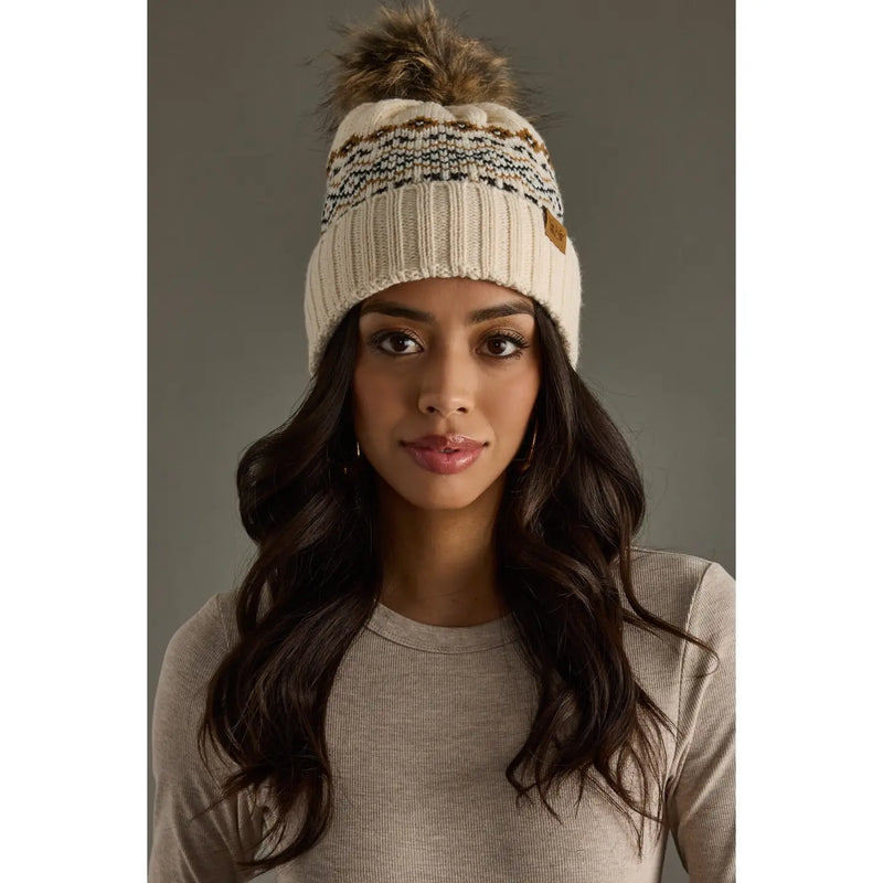 Patterned Pom Hat