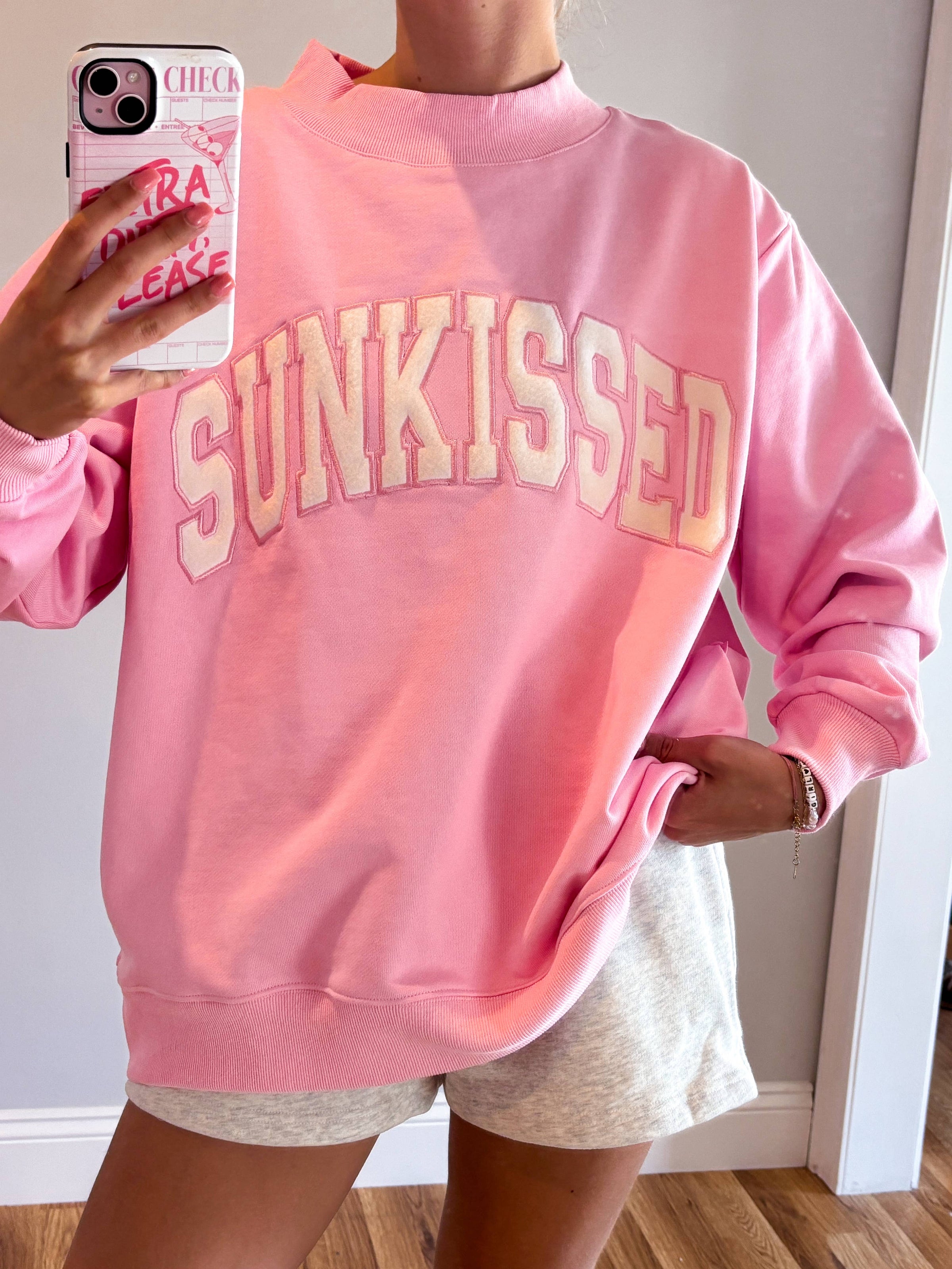 Sunkissed Embroidered Mockneck Sweatshirt