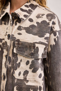 Cow Print Oversized Shacket