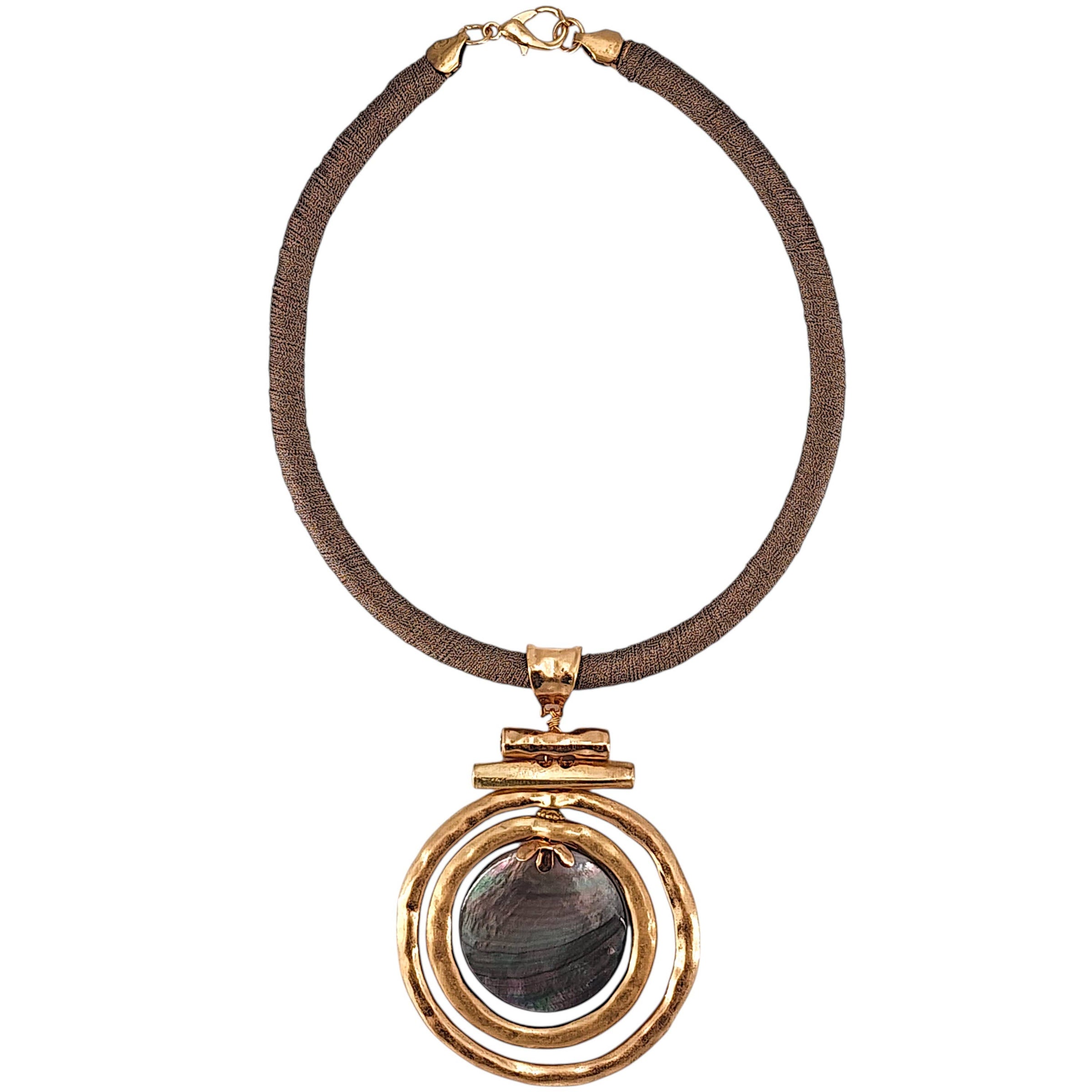 Mother of Pearl Collar Necklace | Handmade Statement Jewelry