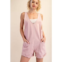 COTTON TWILL ROLL-UP OVERALL SHORT