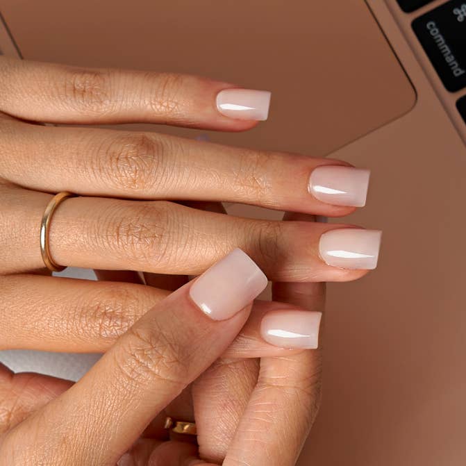 Short Square French Tip Nails - Wedding Press On Nails Bulk: Steadfast Vow