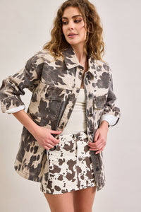 Cow Print Oversized Shacket