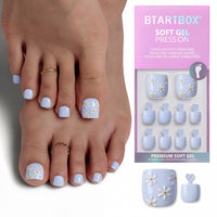 Yellow French Press On Nails - Short Square Nails Wholesale: Meadow Daisy