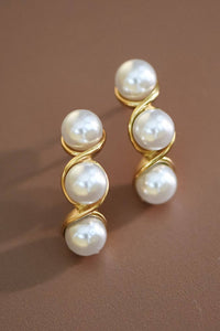 Triple Pearl Earrings