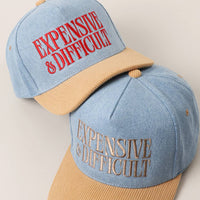 EXPENSIVE DIFFICULT Denim Corduroy Trucker Hat: LBG-LDN-BEIGE / One Size