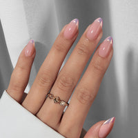 Nude Pink Extra Short Almond Nails - Plain Artificial Nails: Power Calm