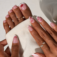 French Tip Press On Nails- Almond 3D Red Lips Valentine Nail: Date Night