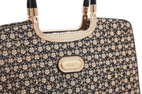 Brangio Italy Galaxy Stars Clover Stars Designer Tote Bag: Black