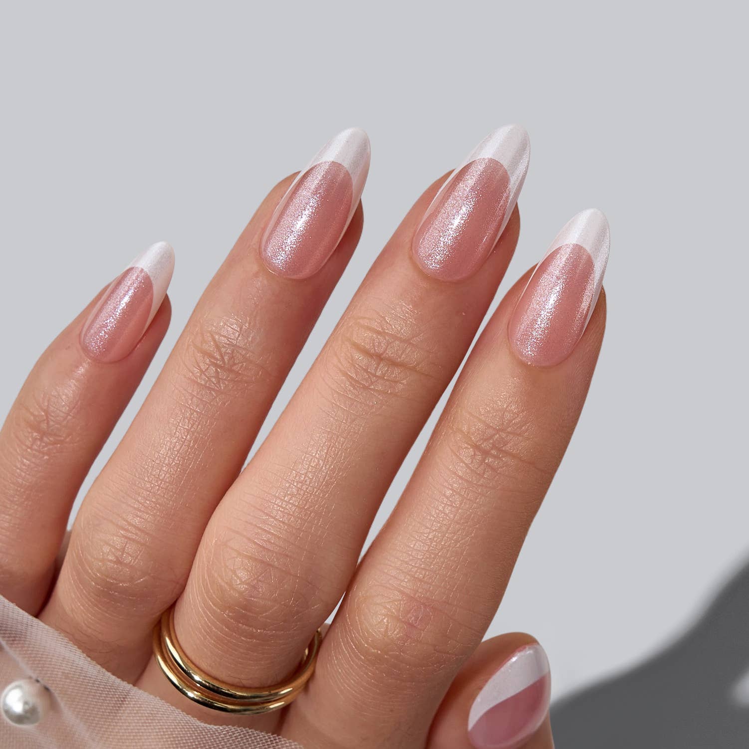 Short Square French Tip Nails - Wedding Press On Nails Bulk: Porch Sky