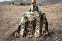 Andean Alpaca Wool Blanket - Cactus Green