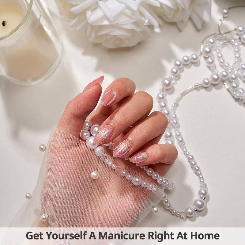 Pink Cat Eye Nails Press On