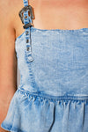 Western Buckle Peplum Top