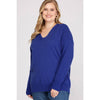 PLUS V-NECK SWEATER: COBALT BLUE