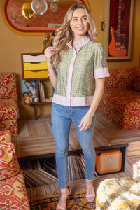 Button Down Floral Embroidered Top