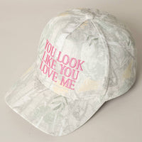 You Look Like You Love Me Embroidery Camo Cap: BEIGE CAMO-BEIGE / ONE SIZE
