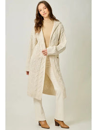 Open Long Hooded Cardigan