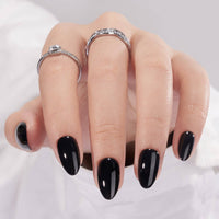 Black Solid Press on Nails Set
