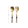 Stainless Steel Salad Servers w/ Marbled Resin & Mango Wood Handles