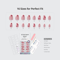French Tip Press On Nails- Almond 3D Red Lips Valentine Nail: Date Night