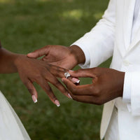 Short Square French Tip Nails - Wedding Press On Nails Bulk: Steadfast Vow