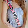 Crossbody Guitar Strap - Hot Pink Black Aqua Geo RTS