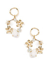 Handmade Drop Earring with Crystals and Flowers