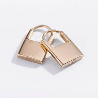 Padlock Huggie Hoops: Gold