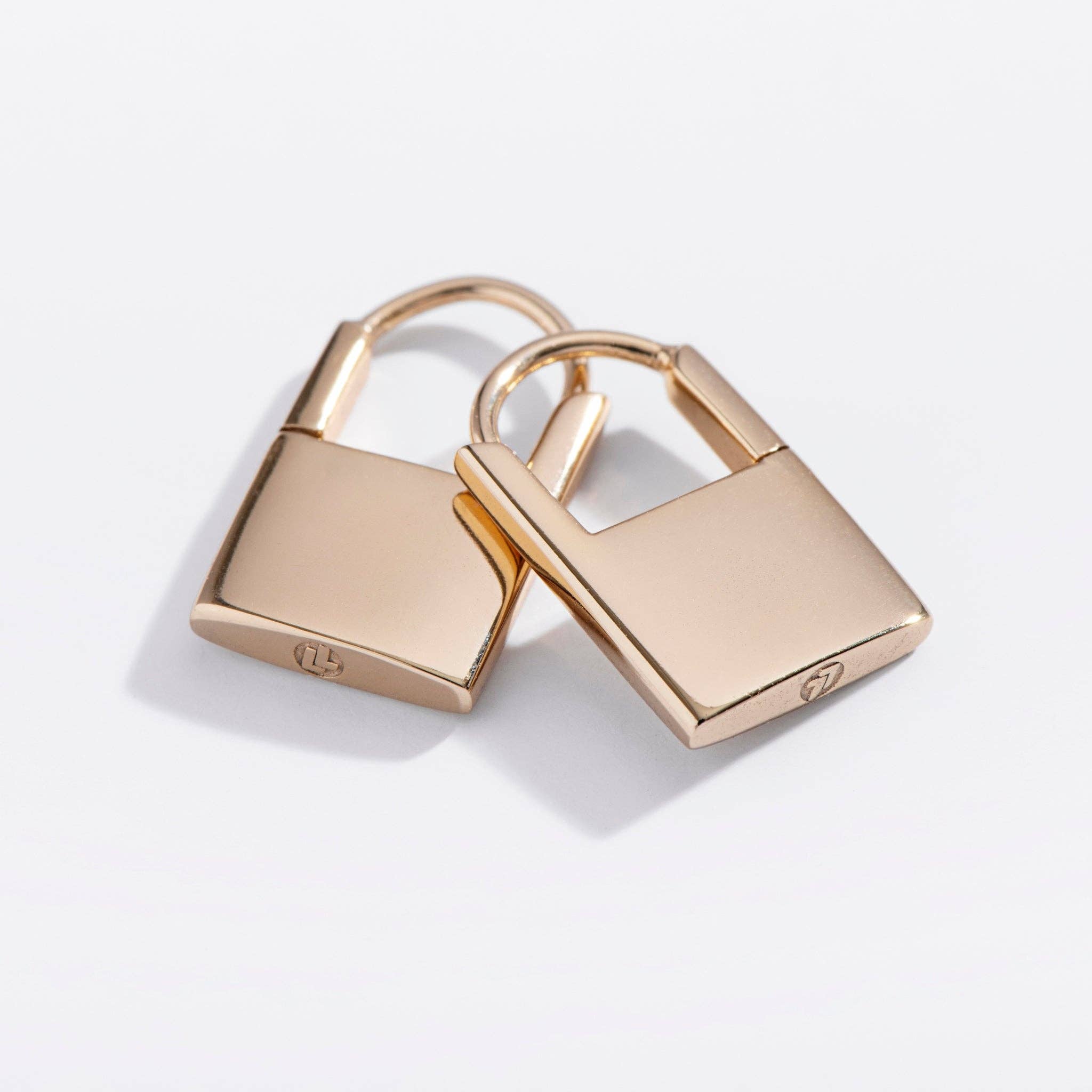 Padlock Huggie Hoops: Gold