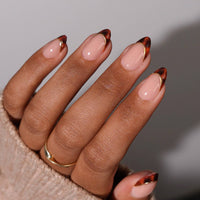 Classic Short Almond Nails - White French Tip Press On Nails: Classic