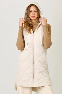Quilted Long Puffer Vest