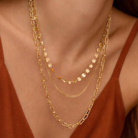 18K Gold Plated Waterproof Stainless Steel Chain Necklace