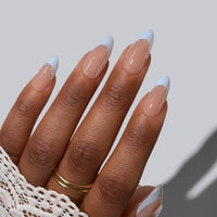 Classic Short Almond Nails - White French Tip Press On Nails: Classic