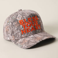 BLESS YOUR HEART Embroidery Camo Trucker Hat
: LT CAMO