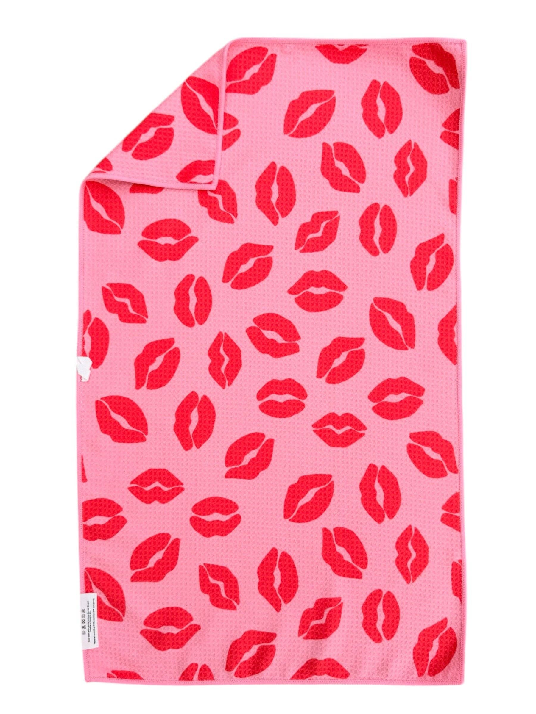 Lipstick: Double-Sided Hand Towel: Light Pink / 17x27 in / Hand Towel