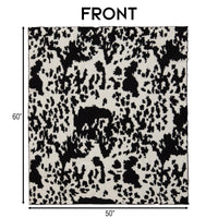 Wrangler Black & White Cowhide Stretchy Throw Blanket