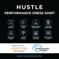 Hustle Sport Shirt - Long Sleeve - Light Blue Banker Stripe: Slim / XL