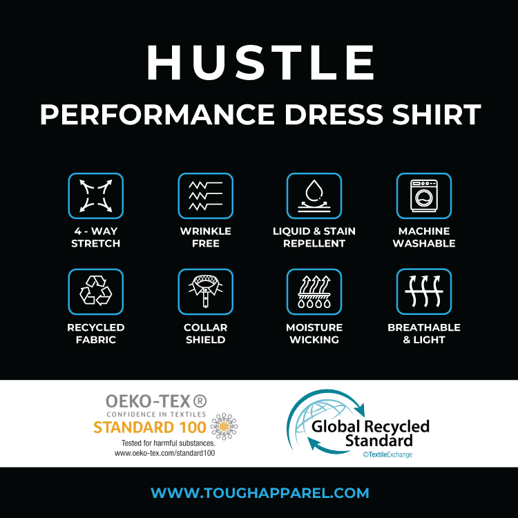 Hustle Sport Shirt - Long Sleeve - Light Blue Banker Stripe: Slim / XL
