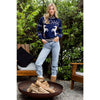 Horse Knit Half Up Zipper Sweater: