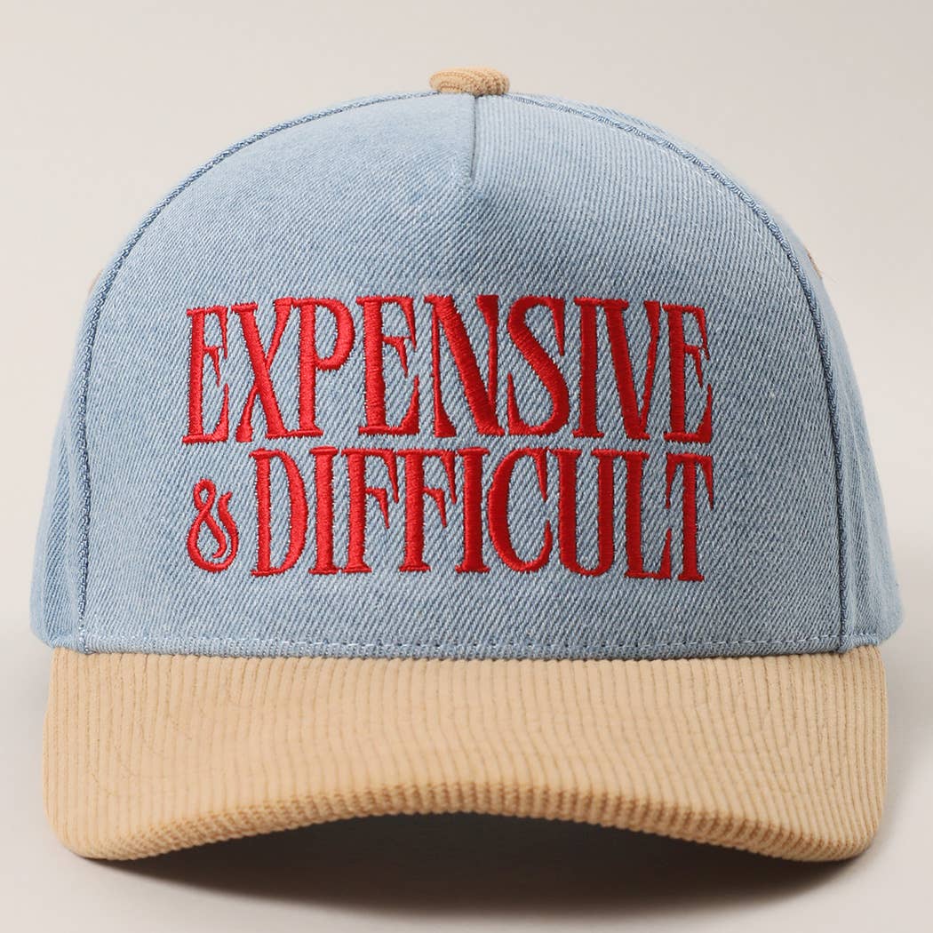 EXPENSIVE DIFFICULT Denim Corduroy Trucker Hat: LBG-LDN-BEIGE / One Size