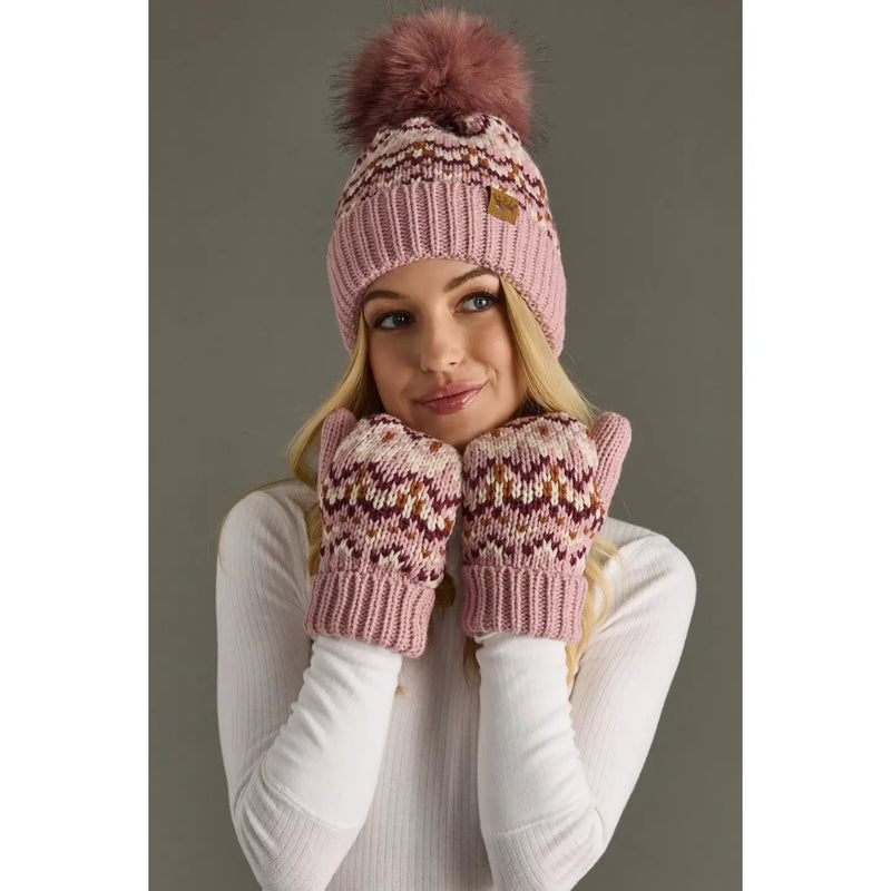 Pink Pattern Mittens