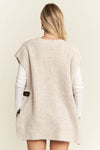 Buckled Oversize Sweater Vest