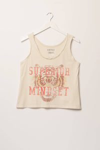 Superior Mindset Raw Edge Graphic Tank Top