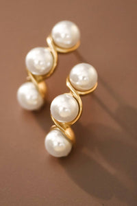Triple Pearl Earrings