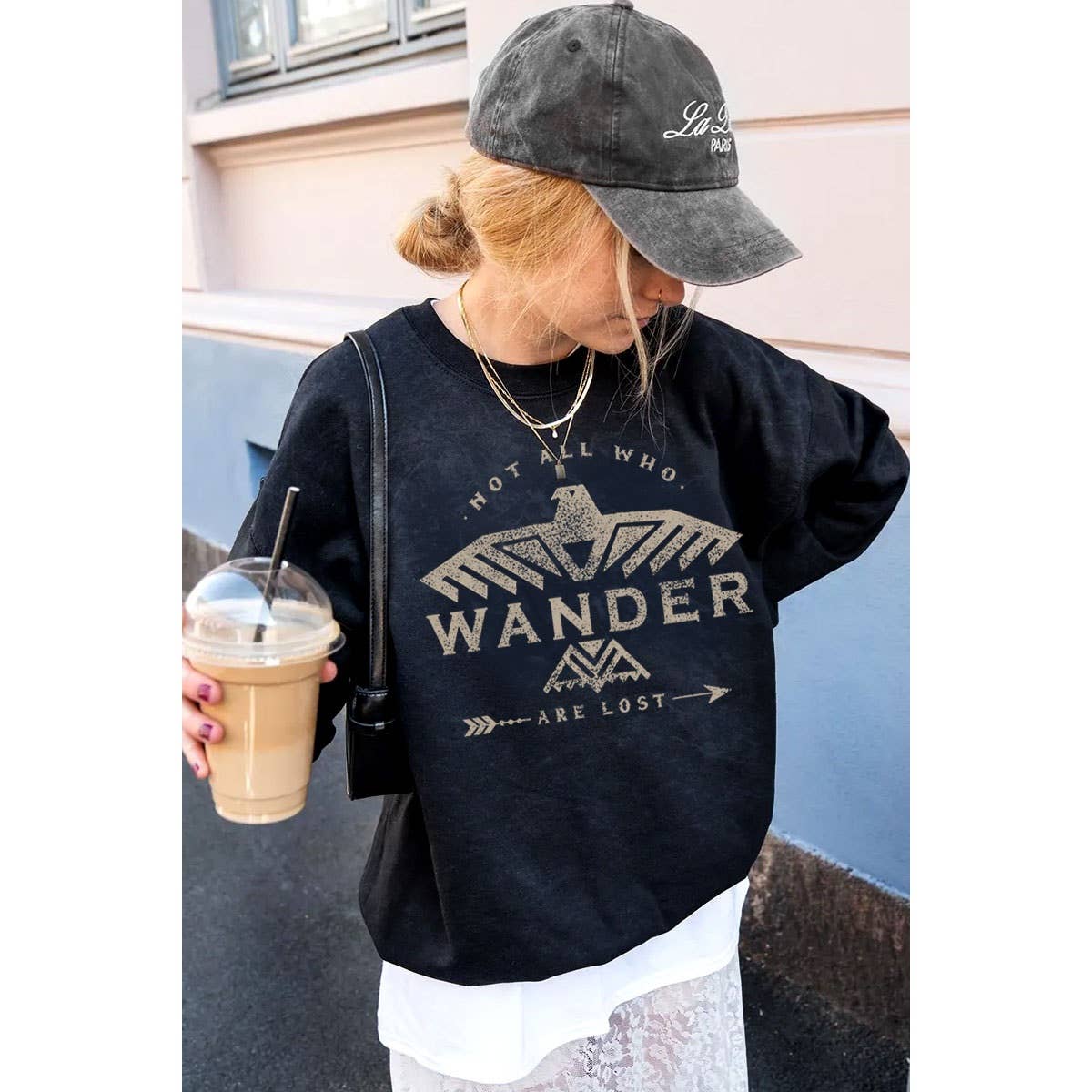 NOT ALL WHO WANDER  MINERAL GRAPHIC SWEATWHIRT