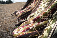 Andean Alpaca Wool Blanket - Cactus Green