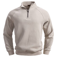 Men's Navy Stand-Collar Fleece Quarter-Zip Sweatshirt