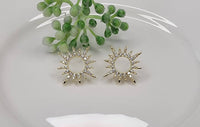 Gold Sun Shape Post Earrings