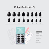 Black Solid Press on Nails Set