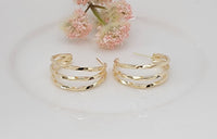 Triple Layered Twisted Hoop Earrings